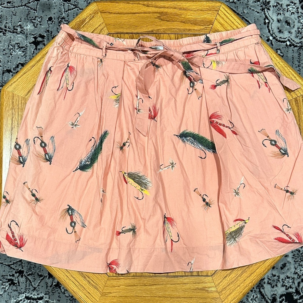 *L.L. BEAN* Pink Stretch Band Tie Waist Fly Fishing Lure Print Size Large - Picture 5 of 8